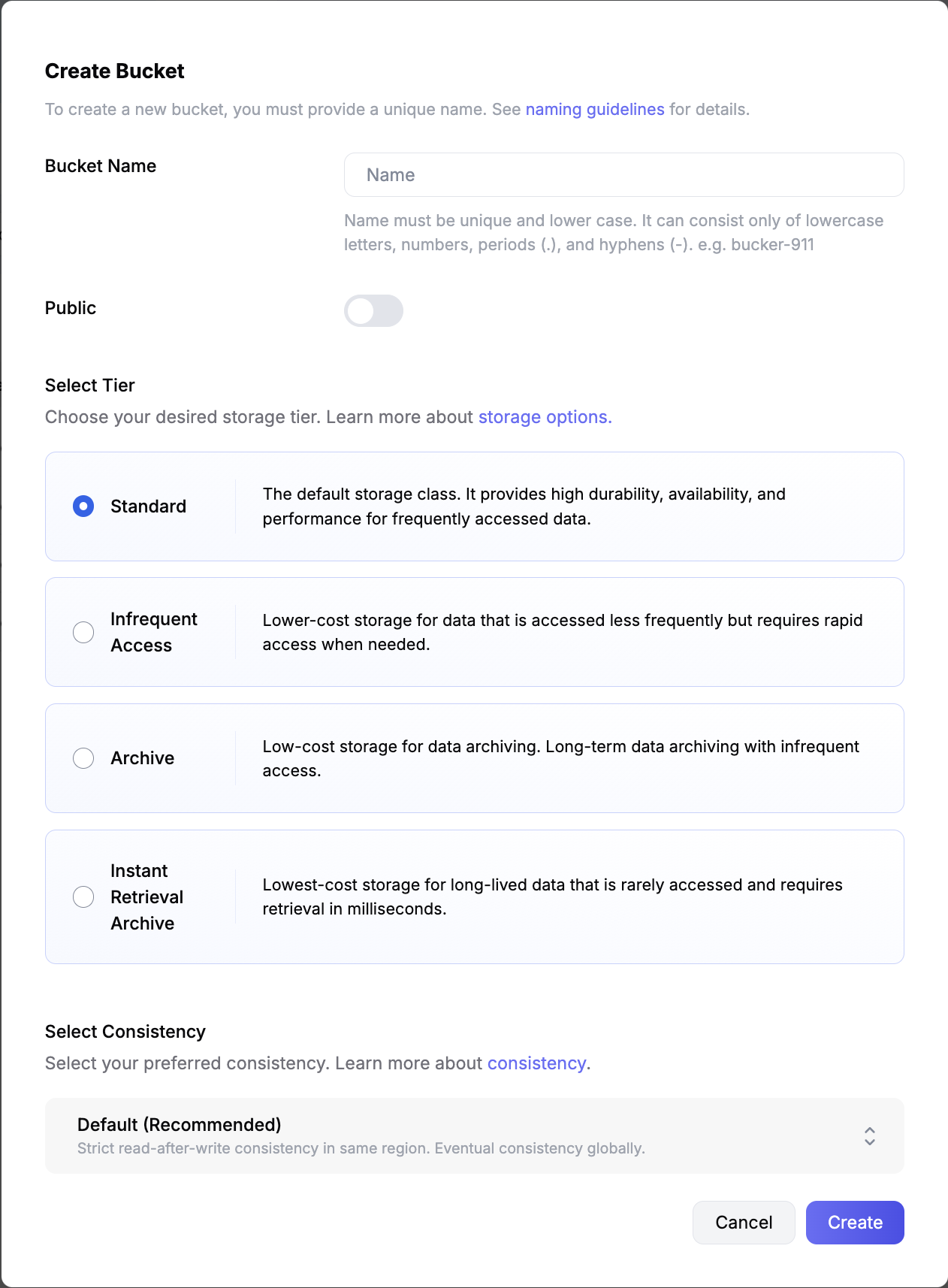 Create Tigris Bucket